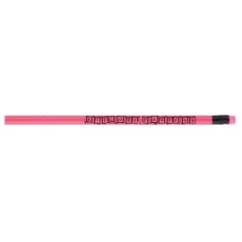 Logo Branded Tropicolor #2 Pencil w/Matching Eraser (Flamingo Pink)