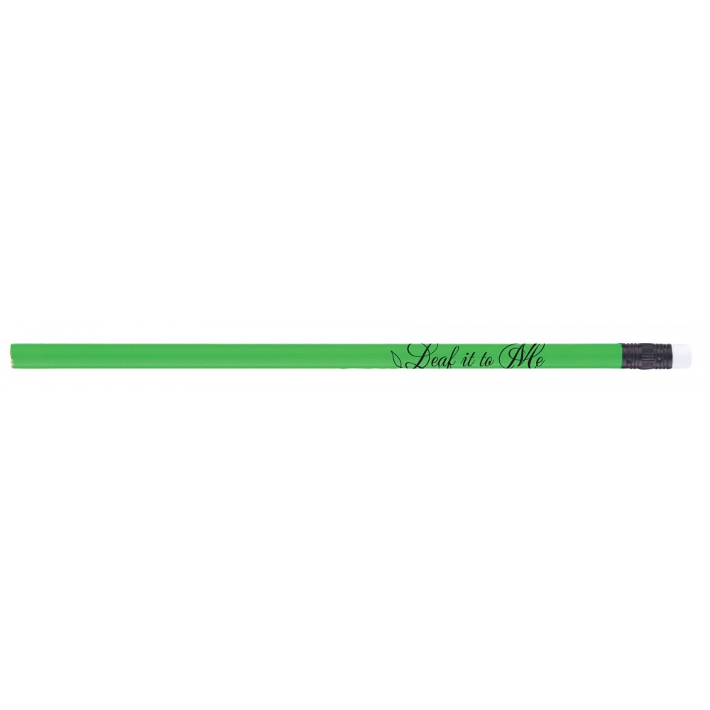 Neon #2 Pencil with White Eraser (Kiwi Green) Custom Imprinted