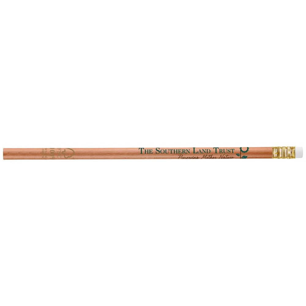 Custom Imprinted FSC Certified Round #2 Pencil (Natural/Clear Lacquer)