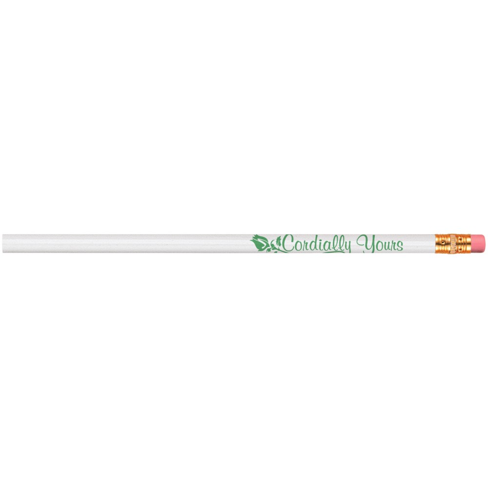 Abert Special Round #2 Pencil (White/Red Eraser) Logo Branded