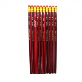 Logo Branded Wooden Hexagonal Pencil With Eraser Hb Pencil