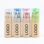 Portable Mini Wooden 12 Colors Pencils Set w/Sharpener MOQ100PCS Custom Printed