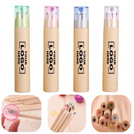 12 Pieces Colored Pencil Set With Sharpener Logo Branded