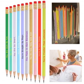 Inspirational Hexagon Wooden Writing Pencil Custom Printed
