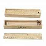 Logo Branded 12-Piece Colored Pencil Set In Wooden Ruler Box