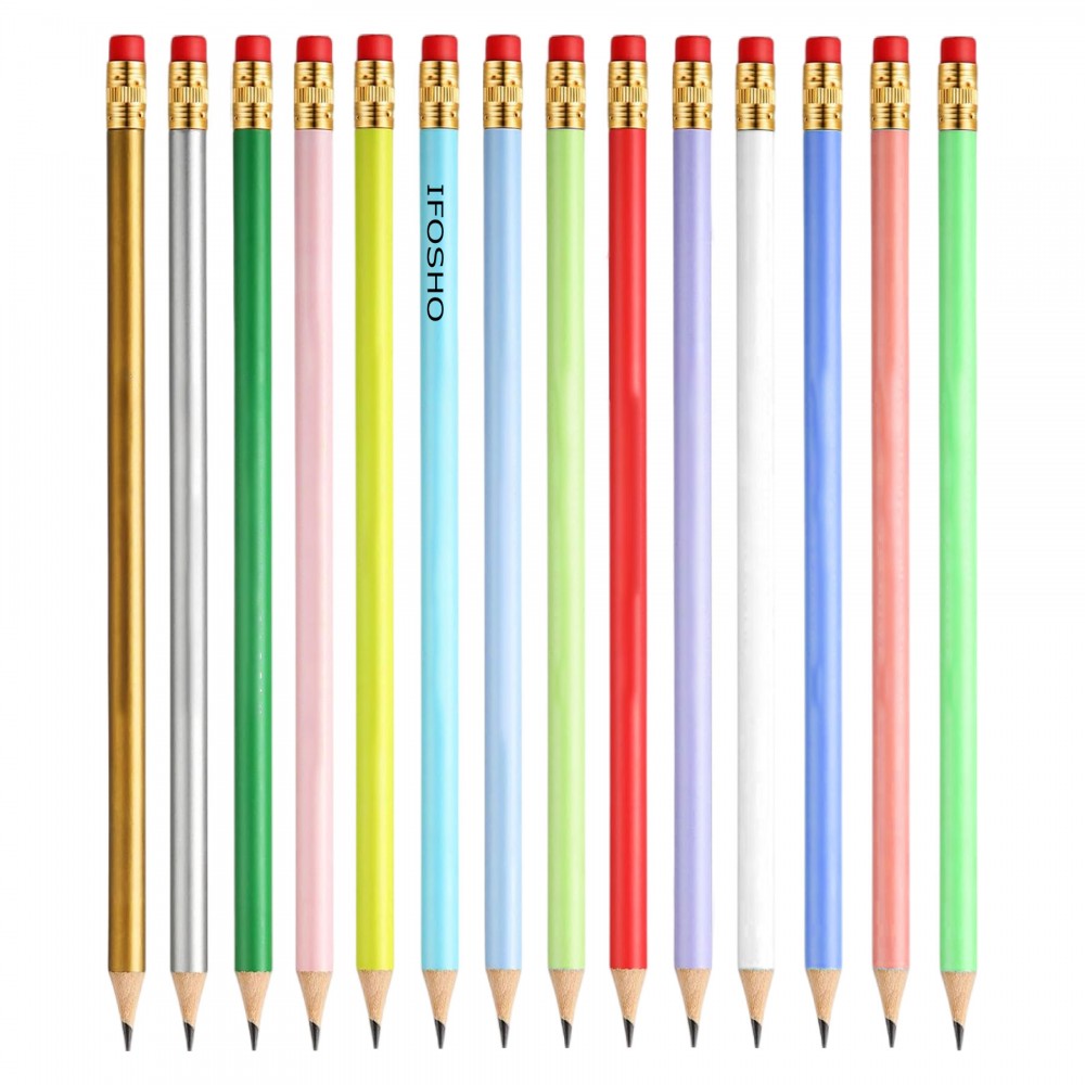 Round HB Graphite Pencil with Eraser for School & Office Use Custom Printed Round HB Graphite Pencil with Eraser for School & Office Use Custom Printed