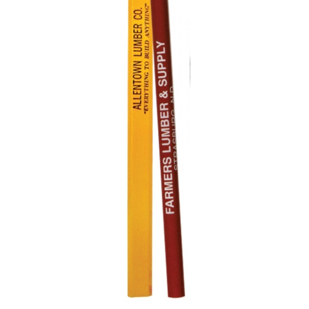 Custom Imprinted Flat Carpenter Pencil w/No Eraser