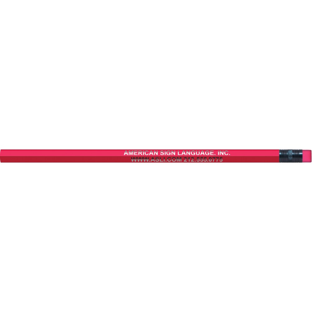 Neon Pink Hexagon Pencils Custom Imprinted