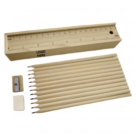 12-Color Pencil Box Set w/ Sharpener & Eraser Custom Printed