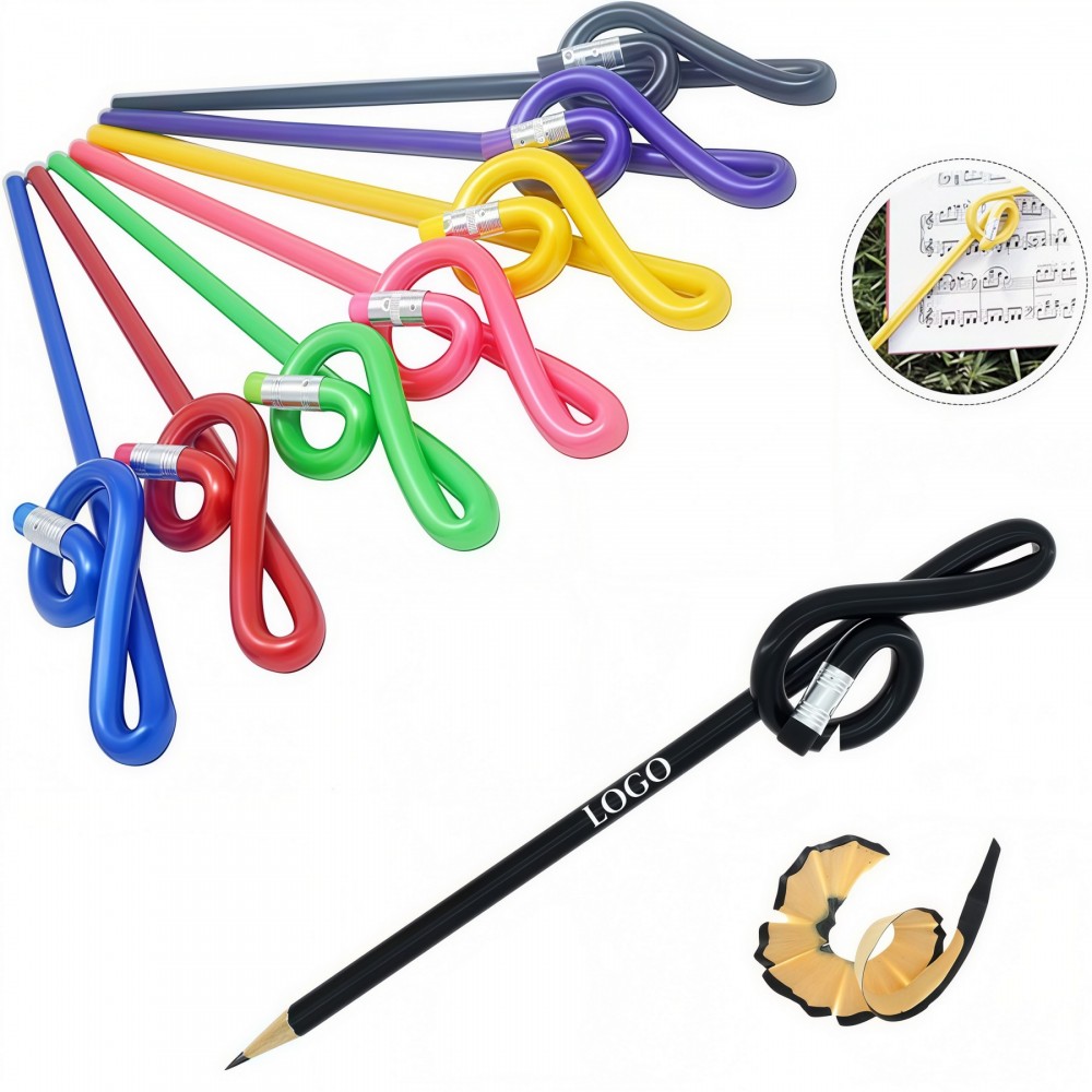 Custom Printed MOQ 10 Music Note Pencil With Decorative Eraser For School Classroom And Creative Writing
