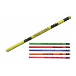 Fluorescent Pencil w/ Matching Neon Eraser (Spot Color) Custom Printed