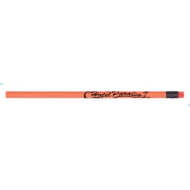 Unicorn #2 Pencil w/Matching Eraser (Neon Orange) Custom Imprinted
