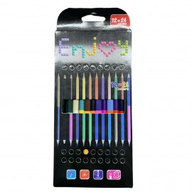 24-Color Double-Ended Colored Pencils Custom Printed