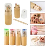 12-Piece Colored Pencils Tube With Sharpener Custom Imprinted
