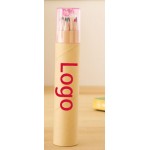 High Bucket Colored Pencil With Pencil Sharpener Logo Branded