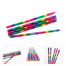 Rainbow Holographic Wooden Pencil with Logo