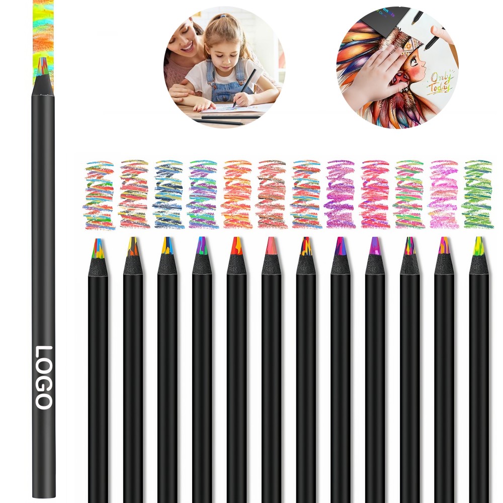 Custom Printed Rainbow Core Multi Color Pencil