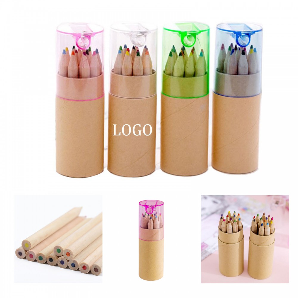 Custom Printed Colored Pencil and Sharpener Set