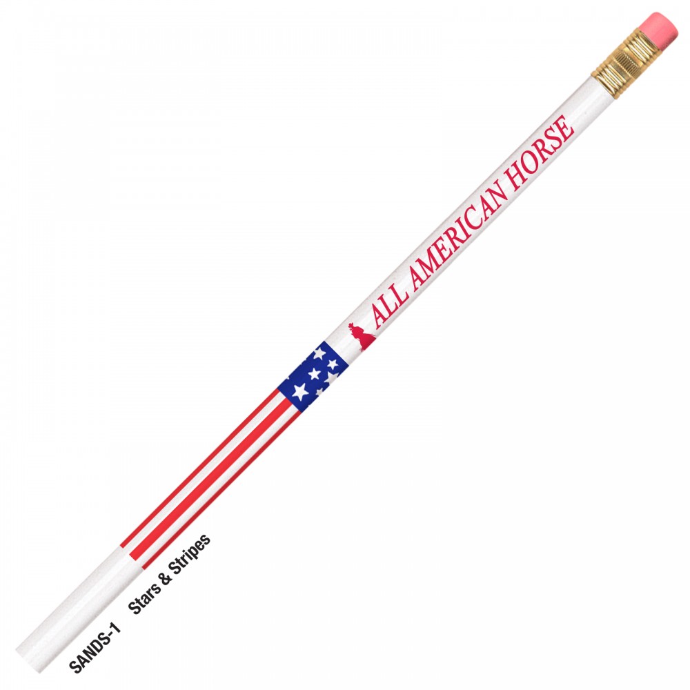 Stars and Stripes Patriotic Pencil Custom Printed