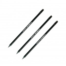 Pre-Sharpened All Black Pencil with Eraser Custom Imprinted