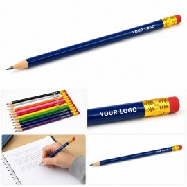 7.5" Round HB Pencil With Eraser Custom Printed