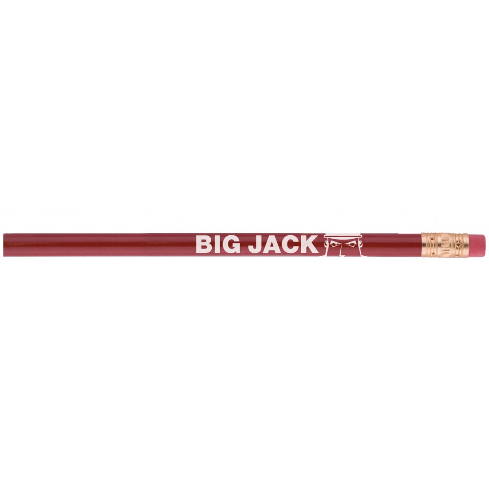 Custom Printed Jumbo Tipped Medium Pencil w/Eraser (Red)