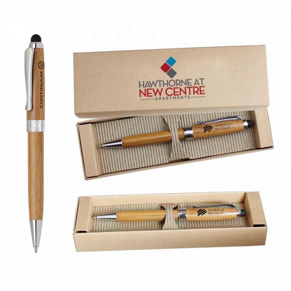 Custom Engraved ECO Friendly Stylus Pen with Deluxe Recyclable Paper box