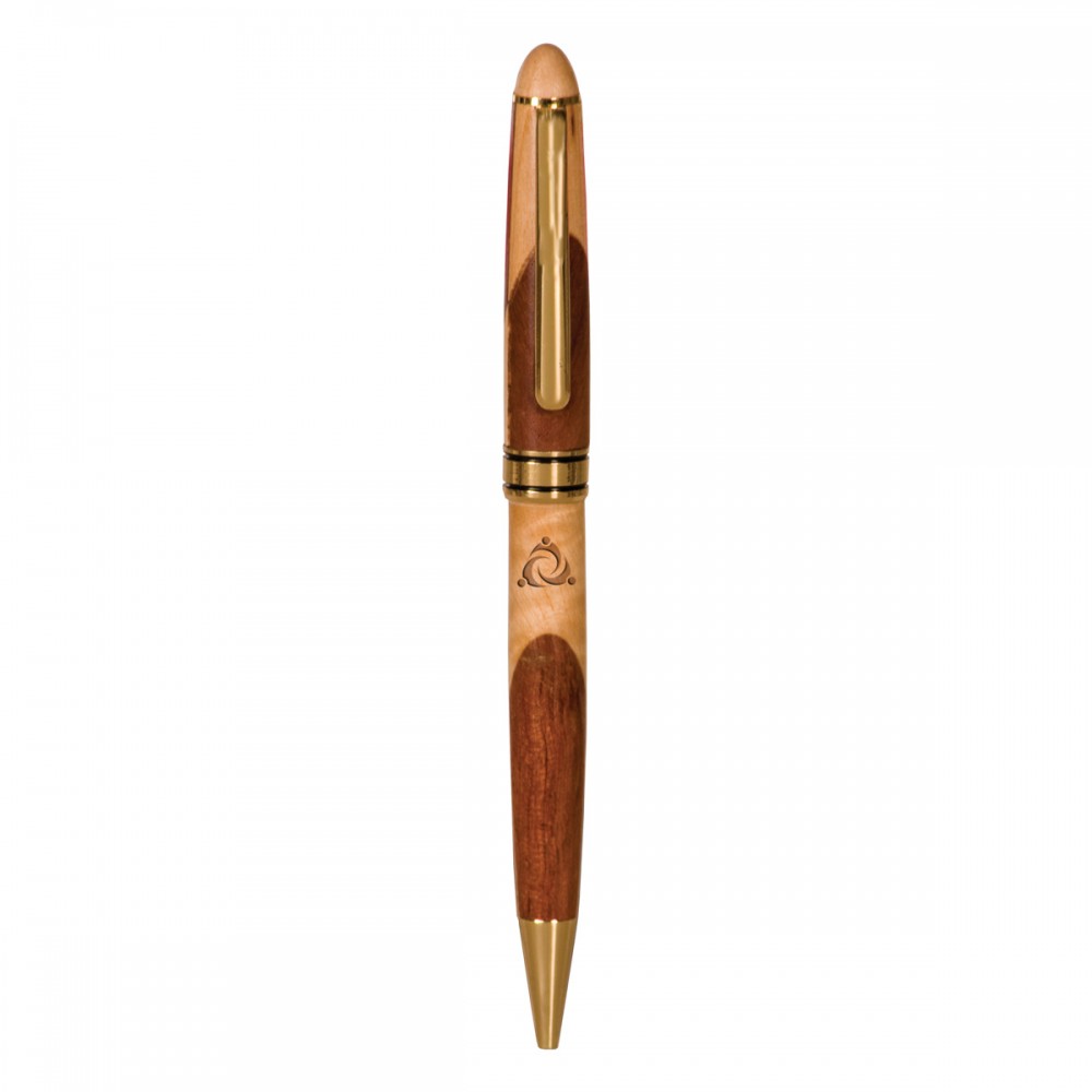 Custom Engraved Wide Maple/Rosewood Pen