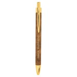 Custom Engraved Rustic/Gold Leatherette Pen