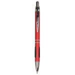Red Satin - Rubber Grip - Ballpoint Pen - Laser Engraved Logo Branded