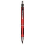Red Satin - Rubber Grip - Ballpoint Pen - Laser Engraved Custom Engraved