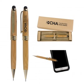 Bamboo Stylus Pencil W/ Deluxe Recyclable Paper Box Custom Engraved