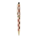 ECO-Friendly Checkered Design wooden stylus and ballpoint pen Logo Branded