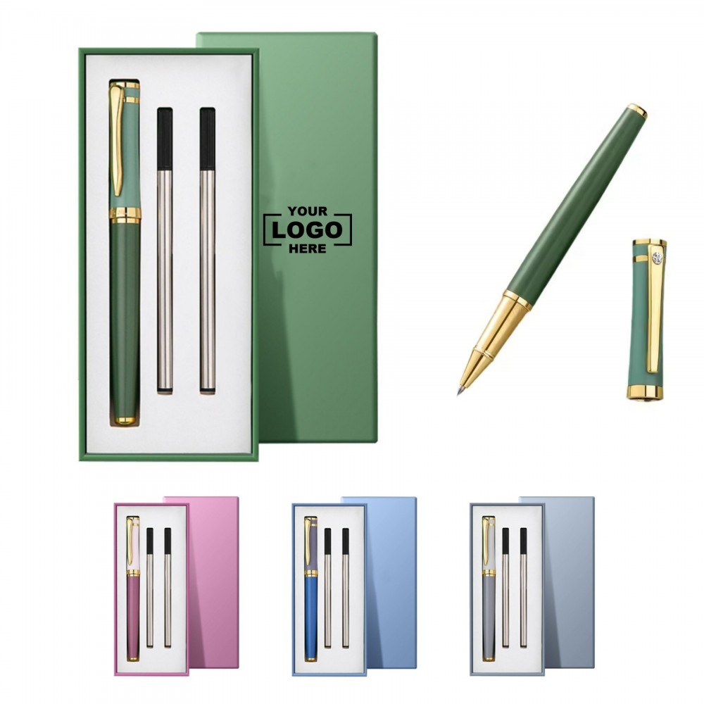 Logo Branded Pen with Golden Trim Design, Ballpoint Type Logo Branded Pen with Golden Trim Design, Ballpoint Type