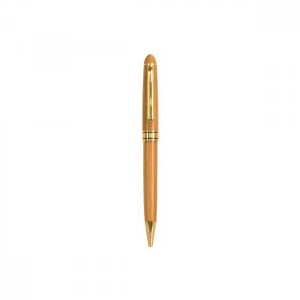 Executive Bamboo Pen with Gold Trim Custom Imprinted