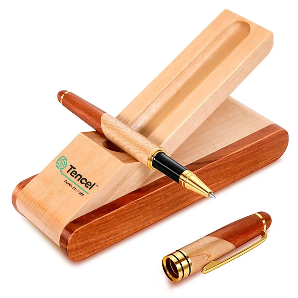 Custom Engraved Wooden Ballpoint Pen Gift Set