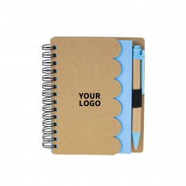 Custom Imprinted Eco Kraft Notebook With Pen 4" x 5"