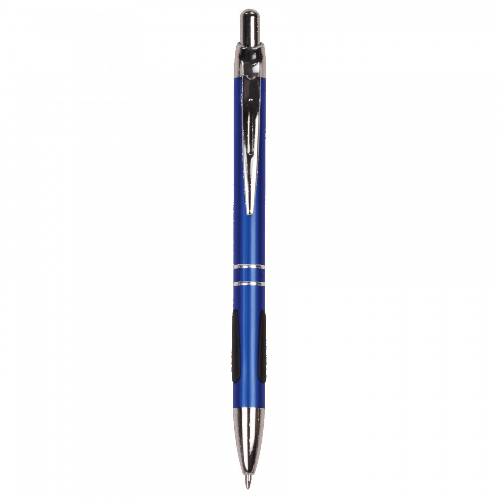 Blue with Silver Trim Pen with Gripper Logo Branded Blue with Silver Trim Pen with Gripper Logo Branded