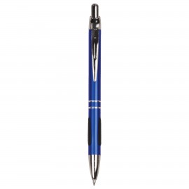 Blue with Silver Trim Pen with Gripper Logo Branded