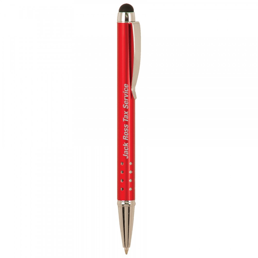 Logo Branded Red with Silver Trim Pen with Stylus Logo Branded Red with Silver Trim Pen with Stylus