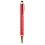 Logo Branded Red with Silver Trim Pen with Stylus
