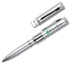 Logo Branded USB 2.0 Silver Metal Twist Pen Flash Drive PN (16 GB)