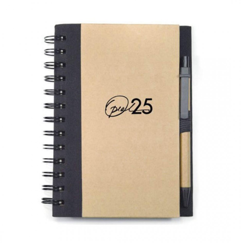 Logo Branded Spiral Bound Notebook & Harvest Pen