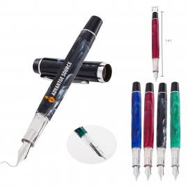 Marble Pattern Fountain Pen with Metal Grip Logo Branded