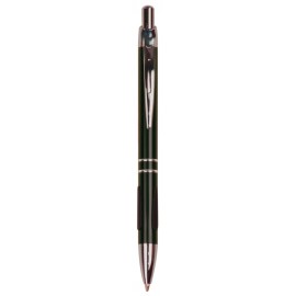 Custom Engraved Black Satin - Rubber Grip - Ballpoint Pen - Laser Engraved
