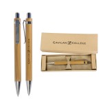 Bamboo Ballpoint Pen W/ Deluxe Recyclable Paper Box Custom Engraved