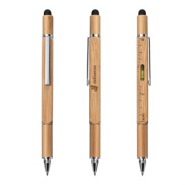 Logo Branded Jorge Bamboo Pen with Stylus  Logo Branded Jorge Bamboo Pen with Stylus