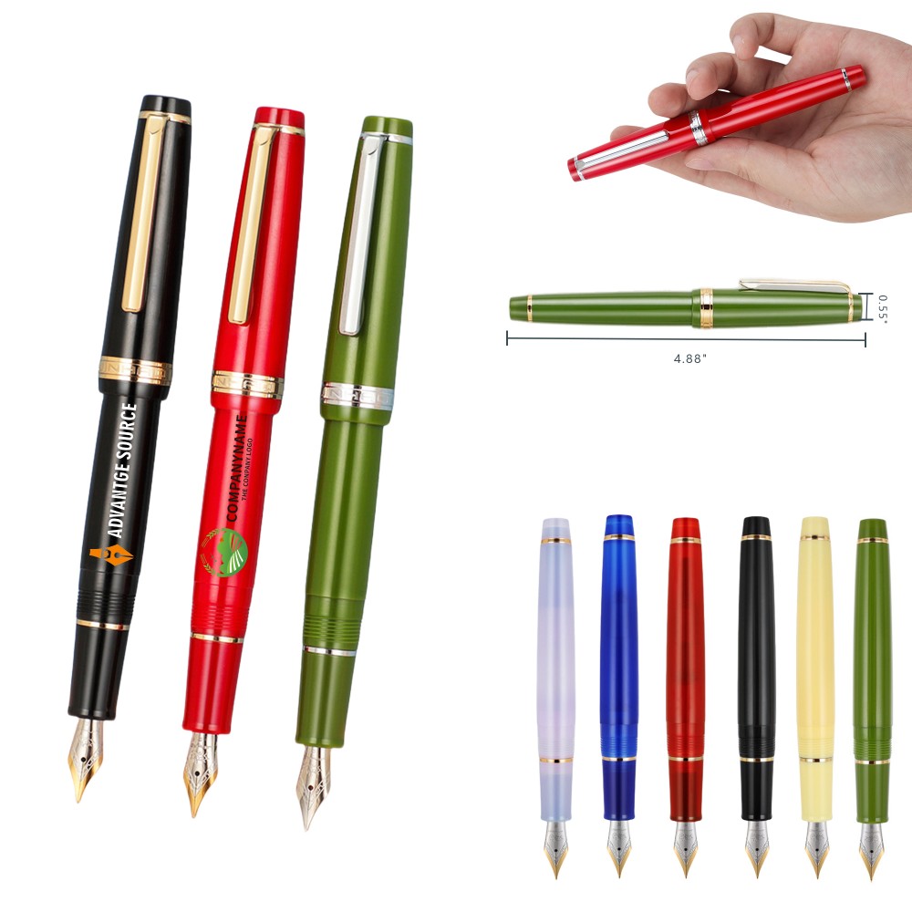 Custom Imprinted Mini Fountain Pen with Resin Barrel and Iridium Nib Custom Imprinted Mini Fountain Pen with Resin Barrel and Iridium Nib