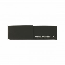 Black/Silver Leatherette Double Pen Case Custom Engraved
