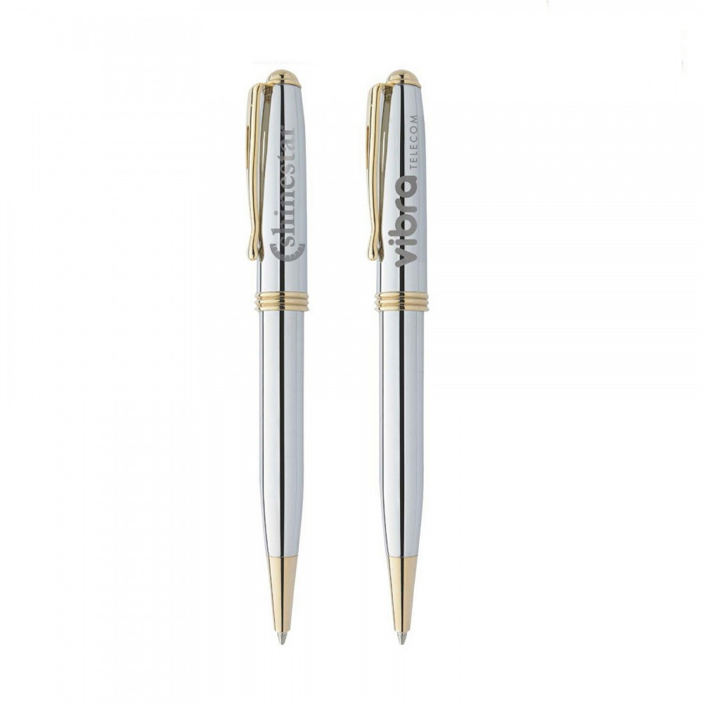 BIC Select Worthington Chrome Ballpoint Pen Logo Branded BIC Select Worthington Chrome Ballpoint Pen Logo Branded